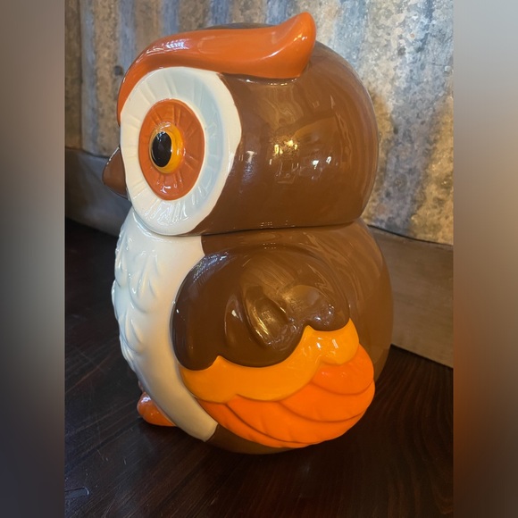 BETTER HOMES and GARDENS Heritage Collection Owl Ceramic Cookie Jar 🤎🧡🍪🦉 - Picture 9 of 13
